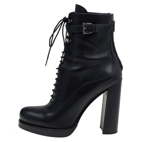 prada black sock boots|Prada block heel combat boots.